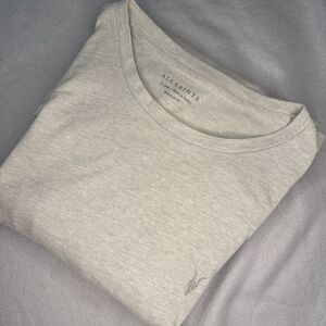 AllSaints Brace LS Crew Gray Long Sleeve Shirt Men's XL Ramskull Logo